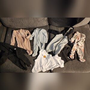 Nike Infant Apparel Set in White, Gray, and Tan